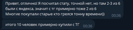 Клиент подтверждает конверсии из Telegram Ads